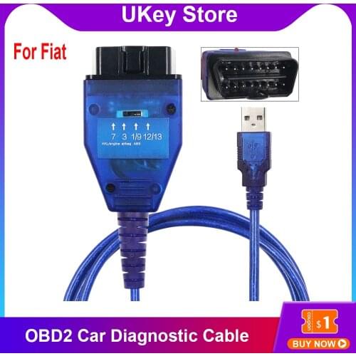 VAG KKL USB+Fiat Ecu Scan OBD2 USB Car Diagnostic Cable For Fiat Ecu Car Scanner Tool for Windows XP 98 ME 2000 Vista+Windows 7