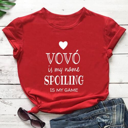 Vovo Is My Name Portugal Grandma 100%Cotton Women T Shirt Portuguese Grandmother Summer Casual Short Sleeve Top Mothers Day Gift