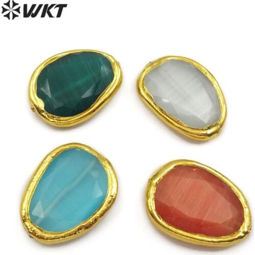 JF308 WKT Exquisite Natural Cat Eye Stone Accessories In A Variety Of Colors Can Be Selected For Women Jewelry Making Findings