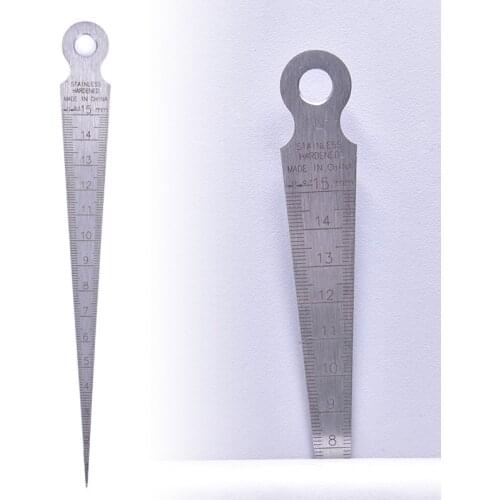 1pc Stainless Steel Taper Gauge Feeler Gap Hole Measuring Tool Double Side Wedge Feeler Hole Gap Taper Aperture Scale 1-15mm
