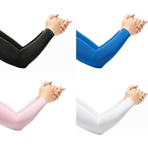 1PC Cycling Arm Sleeves Sun Protection Ice Silk Cooling Arm Cover UV Protection Sunscreen Seamless Elastic Arm Warmer