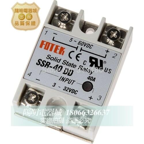10pcs SSR-40DD input 3-32VDC output 5-60VDC FOTEK solid state relay ssr40dd