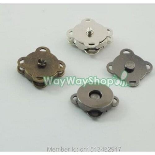 12 Sets 14mm 0.55'' Magnetic Snap purse Plum flower Clasps Button Bag Nickle Bronze Nickle-Black Choice