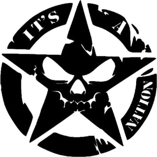 15.5cm*15.5cm STAR SKULL Bardian Car-styling Decal Vinyl Motorcycle Car Sticker Black/Silver S6-3612