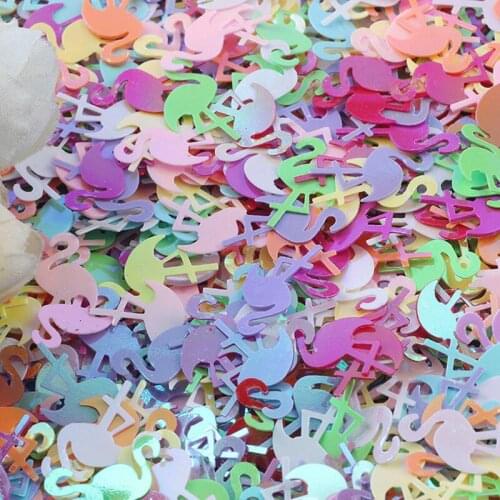 20g/lot Paillettes 10*15mm Flamingo Shape Loose Sequins for Crafts PVC Nail Confetti Craft Glitter Sequin DIY Sewing Accessories
