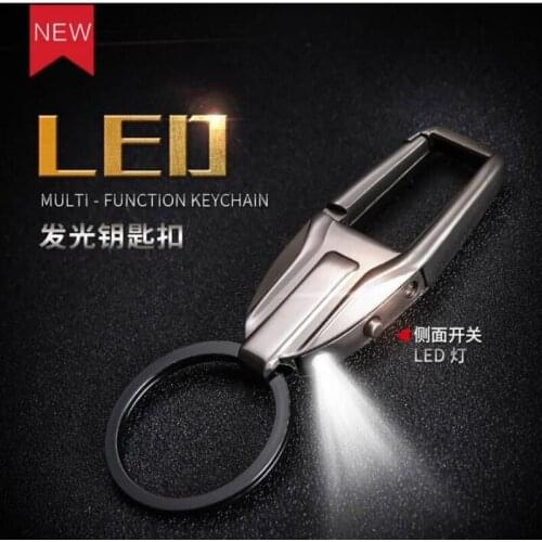2021 Hot Sale Drop Shipping Trendy Keychain LED Lights Lamp Multifunctional Metal Car Key Chain Ring Holder For Man and Woman