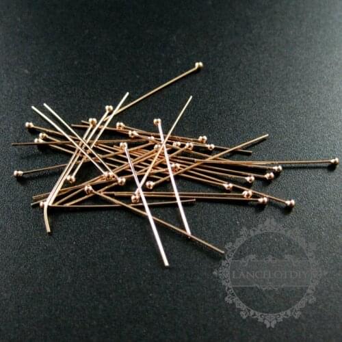 24gauge 0.5x25.4mm rose gold filled high quality color not tarnished ball headpin DIY beading jewelry supplies findings 1513001