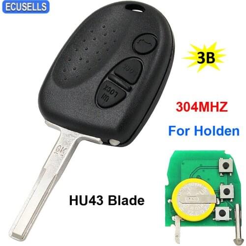 3 Button Remote Key Smart Car Key Fob 304MHZ for Holden Commodore VS VR VT VX VY VZ WK WL With Anti-theft Chip HU43 Uncut Blade