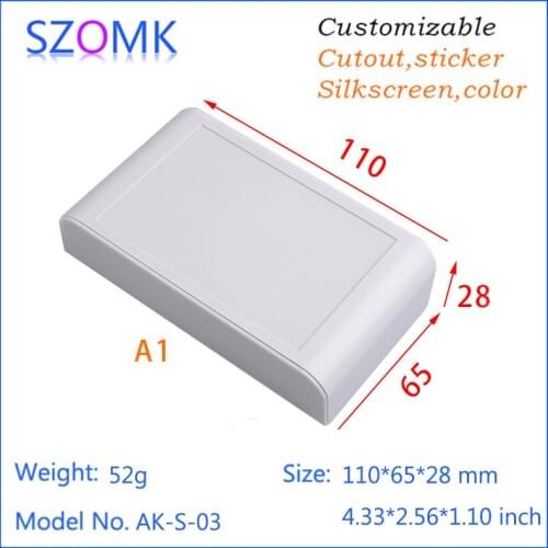 4pcs a lot szomk shenzhen plastic box enclosure electronic junction box instrument enclosure pcb enclosure project box110*65*28m