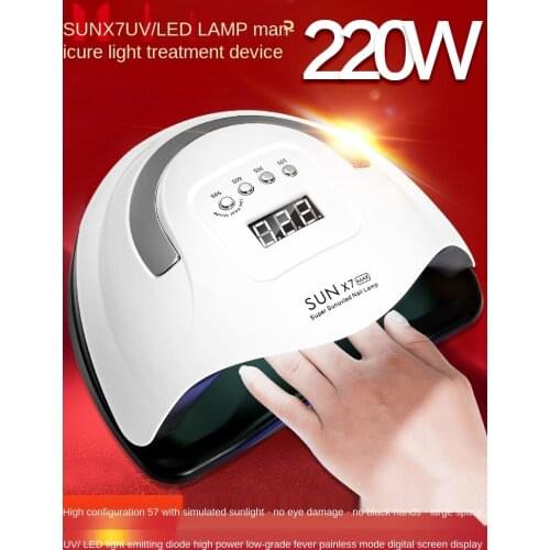 Phototherapy Machine 220W Induction Quick-Drying Household Nail Making Nail Polish Led Heating Lamp Dryer for Nail Beauty Shop