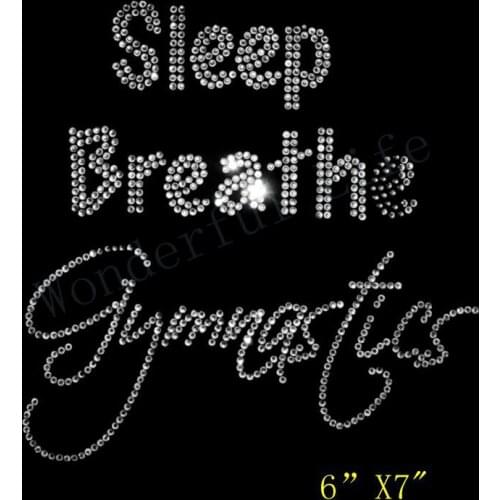 Free Shipping Gymnastics Large Crystal Iron On Transfer for Dance Practice Wear Leotards TShirts