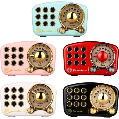 R919 Retro Bluetooth Wireless Mini Portable Speaker 3D Stereo Surround Subwoofer Support TF Card for Xiaomi/iPhone