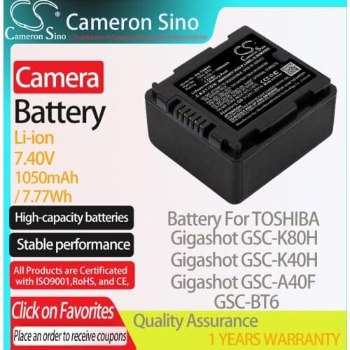 CameronSino Battery for TOSHIBA Gigashot GSC-K80H GSC-A40F GSC-K40H GSC-A100F fits TOSHIBA GSC-BT6 Digital camera Batteries