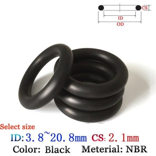 CS2.1mm ID3.8-20.8mm NBR Fluoro Rubber O-Ring Washer Seal Plastic gasket Silicone ring film oil and water seal gasket sealing