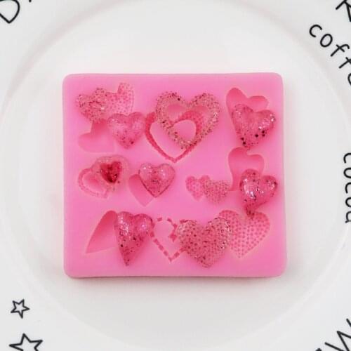Girls Heart Love Combination Fondant Silicone Mold Mobile Phone Epoxy Decorative Mold XGY-293