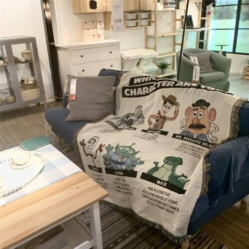 Disney Toy Story Buzz Lightyear Nap Leisure Shawl Blanket Throw Sofa Bed Knit Crochet Hanging Tapestry Decorative Line Blankets