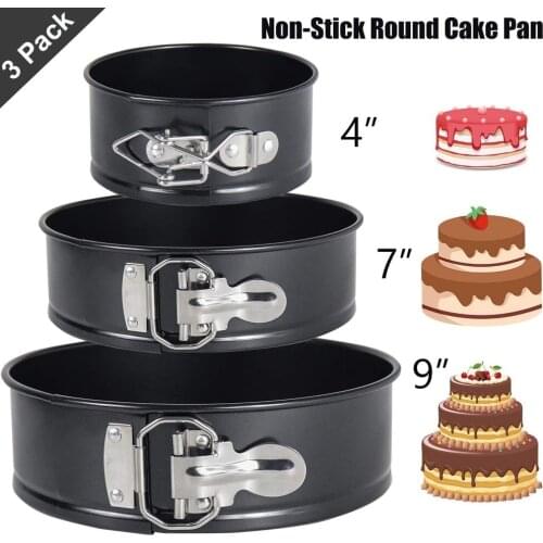 4/7/9 Inch Carbon Steel Baking Cake Mold Tin Round Cake Baking Pan Nonstick Leakproof Cheesecake Removable Bottom Baking Tray