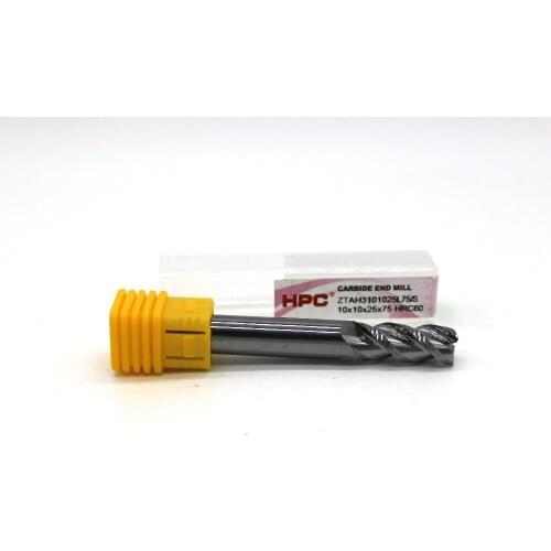 10*10*75 of 3 flutes HRC 60 mill cutter solid carbide end mill CNC machine milling tools