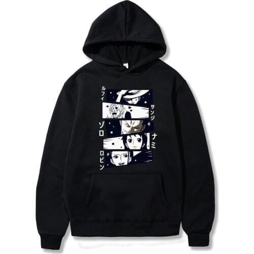 Janpanese Anime One Piece Luffy Printed Hoodie Long Sleeve Sweatshirt Hip Hop Harajuku Hoodies