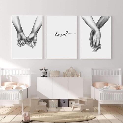 Canvas Painting Nordic Back White Style Sweet Love Quotes Wall Art Poster Minimalist Print Picture for Living Room Home Decor