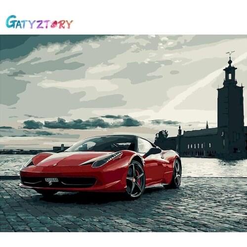 GATYZTORY Paint By Numbers For Adults Children Car Picture DIY HandPainted Oil Painting Drawing On Canvas Home Decoration