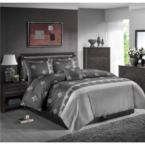 Dropship Luxury Lace Bedding Set Comforter Set Solid Color Home Textile For Adults Bedclothes Quilt Cover 2/3pcs Bed Set