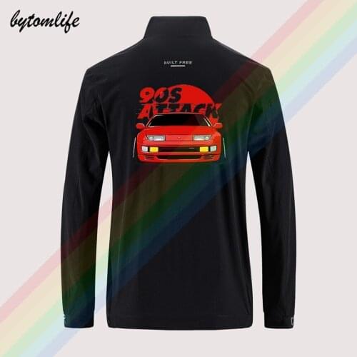 Nissan Fairlady 300ZX - 90s Car Attack Slim Sport Jacket Mens Street Windbreaker Jacket Casual Back Printing Jacket Asian Size