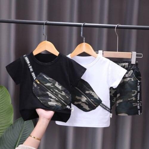 Summer Children Clothing Set Boy Suit Fashion Kids T-shirt +Shorts 2 piece Infant Baby Boys Leisure Sports Suit 1 2 3 4 Years