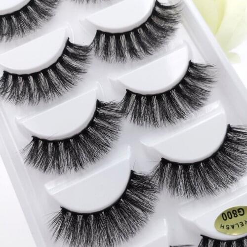 5 pairs 3d mink lashes false eyelashes natural long lash 3d mink lashes handmade fake false eyelash for maquiagem cilios makeups