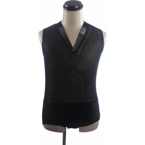 2018 New MenS Latin Dance Tops V-Neck Vest Sleeveless Shirt Ballroom Samba Dancing Practice Jacket Performance Clothing ZH3098