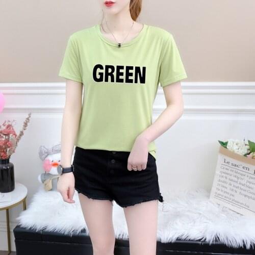 2021 summer new Korean version of Hong Kong-flavored letters cute loose wild fashion street student short-sleeved T-shirt