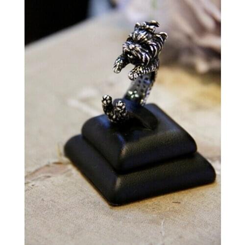 New Trendy Yorkshire Terrier Ring Antique Silver/Bronze Color Fashion Men Promise Rings For Women Overwatch Aros