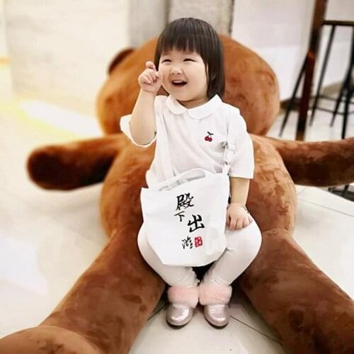 Original KEFEI Korean Apron Cute kids apron canvas fashion new design schoolbags backpack baby girls boys carton