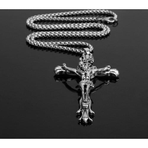 2021New Retro Fashion Popular Three-dimensional Jesus Christ God Cross Pendant Jewelry Jewelry Suspension Necklace