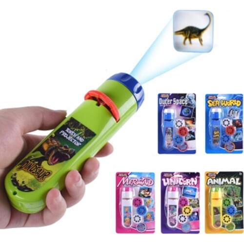 Cartoon Projector Flashlight Projection Lamp Children Toys Night Photo Picture Light Bedtime Learning Story Fun Toys
