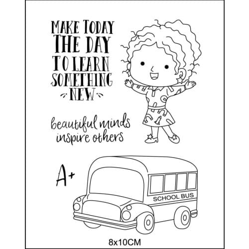 School bus stamp Clear Stamp for Scrapbooking Transparent Silicone Rubber DIY Photo Album Decor A227