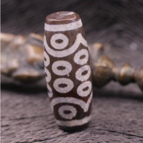 LKbrother Talisman Treasure Magic Power Tibetan Old Agate Cinnabar 21 eye dZi Bead