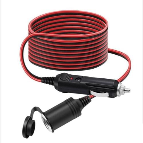 3m 12v/24v car cigarette lighter extension cable car power cord socket car plug female seat with dust cover