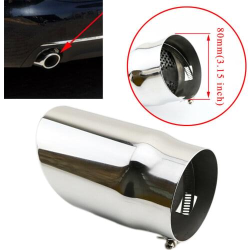 80mm 3.15" Universal Auto Rear Exhaust Muffler Tailpipe Tips Cover Trim Fit For Diameter Between 65mm-78mm Model
