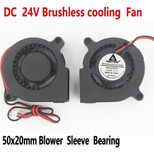10Pcs Gdstime 24 Volt 5020 50x20mm 5cm Blower DC Fan 50mm x20mm Centrifugal Brushless Cooler Vane Axial Fan 24V