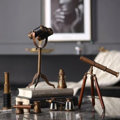 Telescope Vintage Metal Copper Study Desk Decoration Ornaments