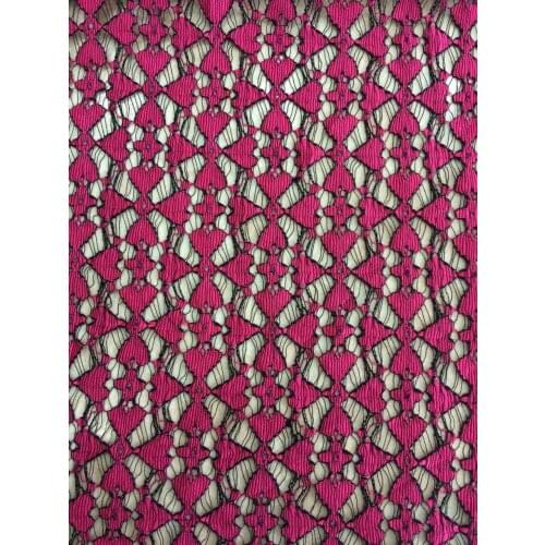 145cm wide high class dyed yarn heart motif jacquard geometric lace fabric, non-elastic, XERY-WD1219C