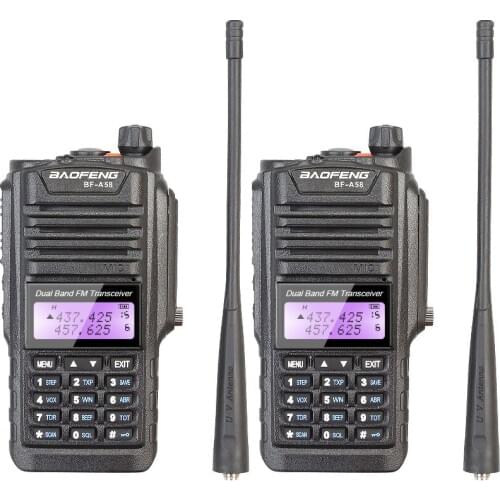 2PCS BAOFENG BF-A58 Waterproof Anti Dust 2-way Dual Band Radio 136-174/400-520 MHZ Walkie Talkie with Earphone