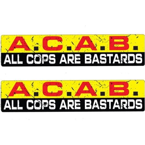 2 X Warning Reflective Decal ALL COPS ARE BASTARDS Car Sticker Waterproof Automobile Accessories PVC,15cm*3cm