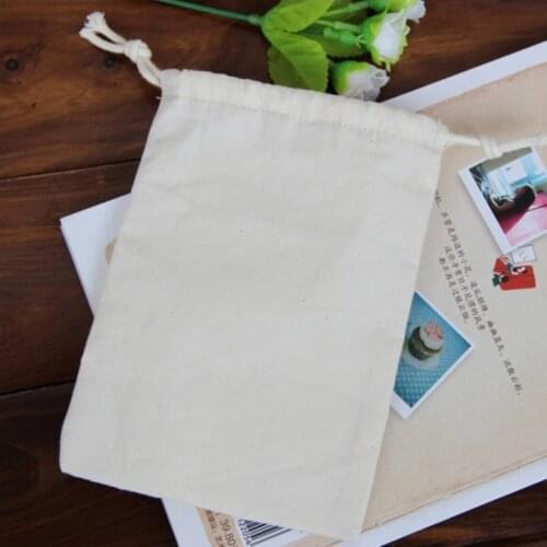 50pcs/lot free shipping small cotton jewelry pouch cotton gift pouch cotton drawstring pouch bag accessories bag jewelry bag