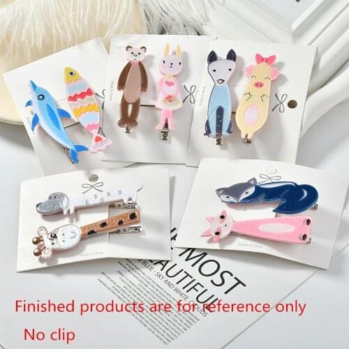 2020 Spring style 30pcs/lot color pattern print cartoon animals shape acrylic beads diy jewelry garment/hair accessory