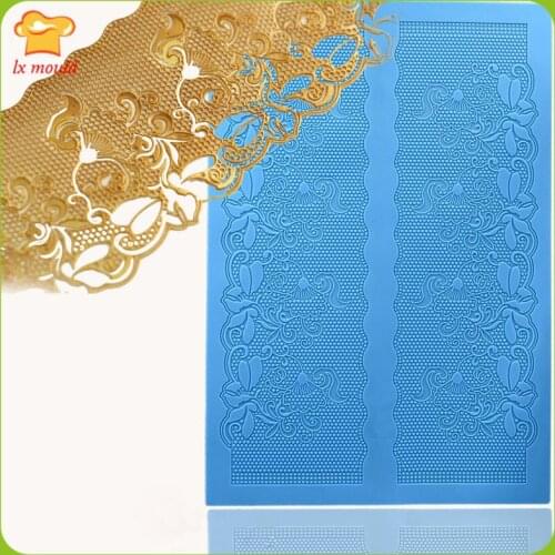 Large mould 3 d lace mat sugar cake lace Surrounding edge cake mold The sugar tools