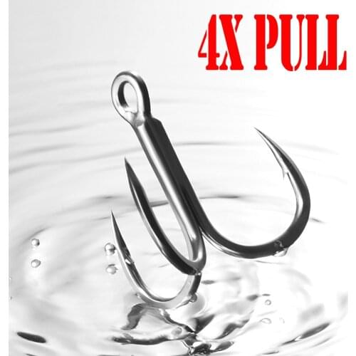 Big Game Anti-Rust Coating 4X #4-#5/0 Treble Hook Super Strong Sharp Triple Anchor Hooks For Saltwater Fishing Lure Fishhooks