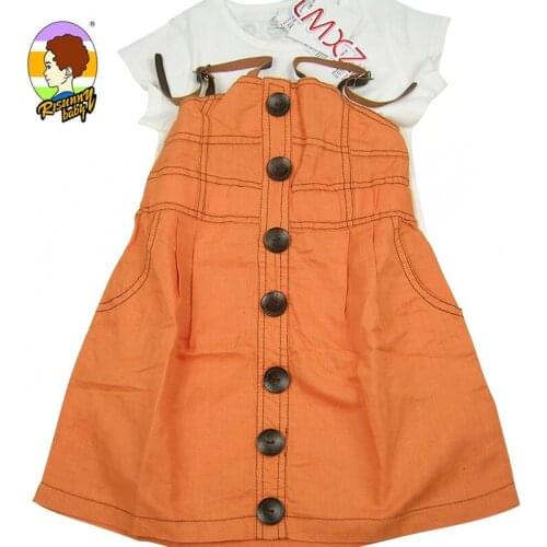 Risunnybaby ChildrenS Suit Skirt Cotton And Linen Female Skirt Girl Skirt Suit Foreign Two-Piece Suit