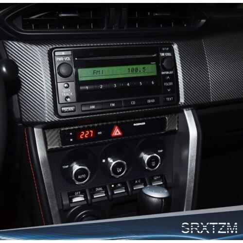 SRXTZM For Subaru BRZ Toyota 86 Carbon Fiber Center Control Frame Trim Refit Stickers 2013-2017 Car Styling